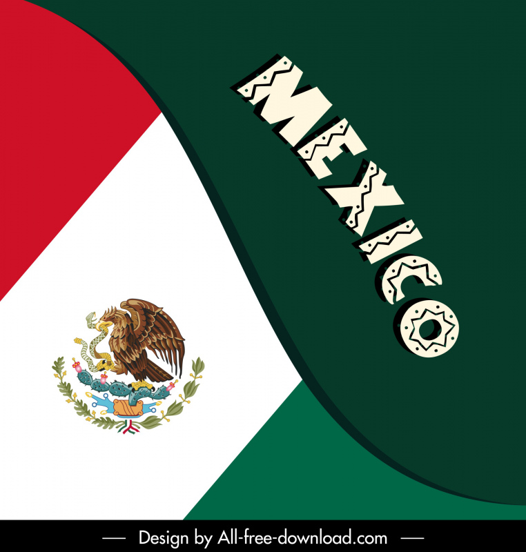 mexico backdrop template flag elements decor flat design 