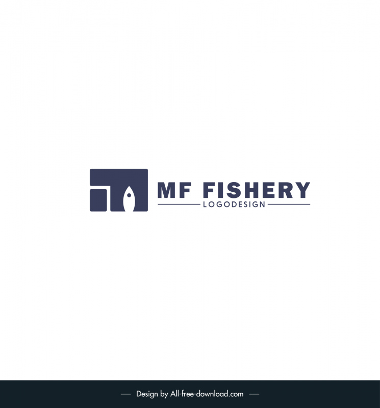mf fishery text logo template flat texts geometric decor