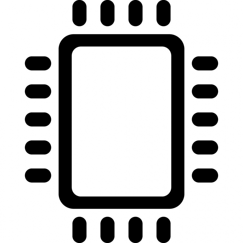 microchip sign icon flat black white symmetric geometry sketch 
