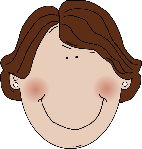 Middle Aged Woman Brown Hair clip art