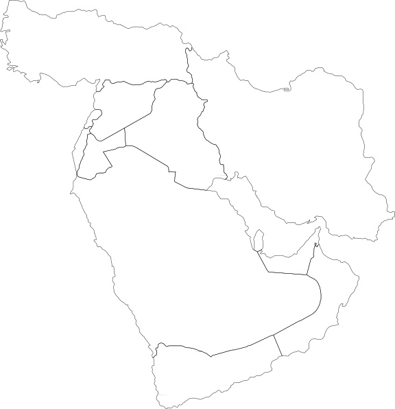 Middle East Political Map clip art