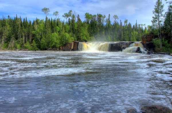 middle falls at pigeon river provincial park ontario canada