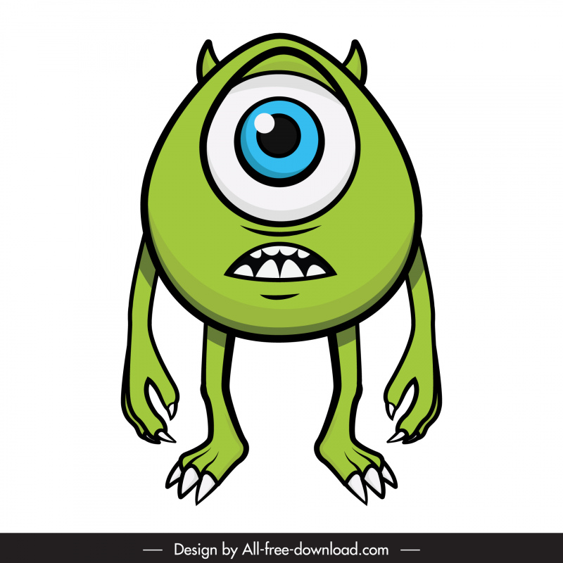 Mike wazowski icon funny cartoon character sketch Vectors graphic art  designs in editable .ai .eps .svg .cdr format free and easy download  unlimit id:6923601