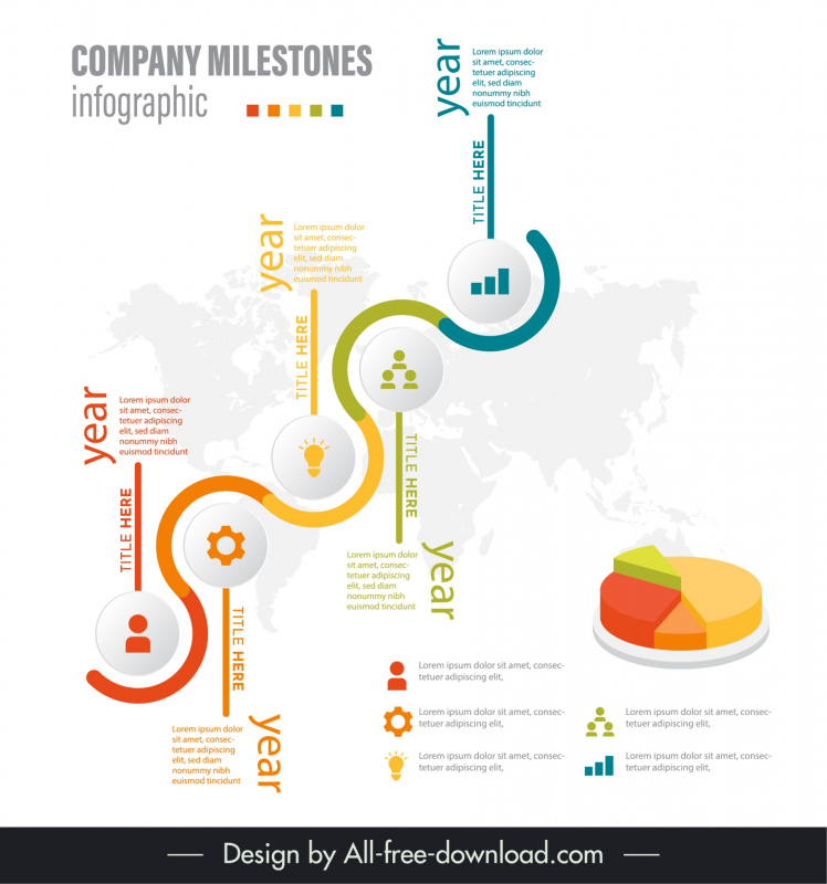 milestones infographic template blurred world map business charts