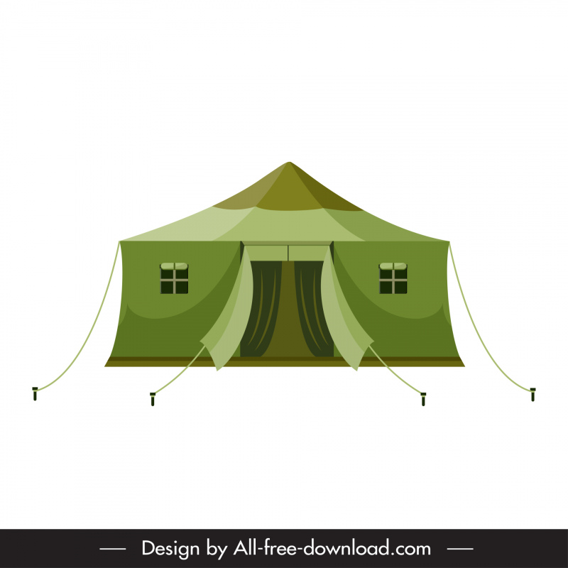 military barracks base camp icon flat classical outline 