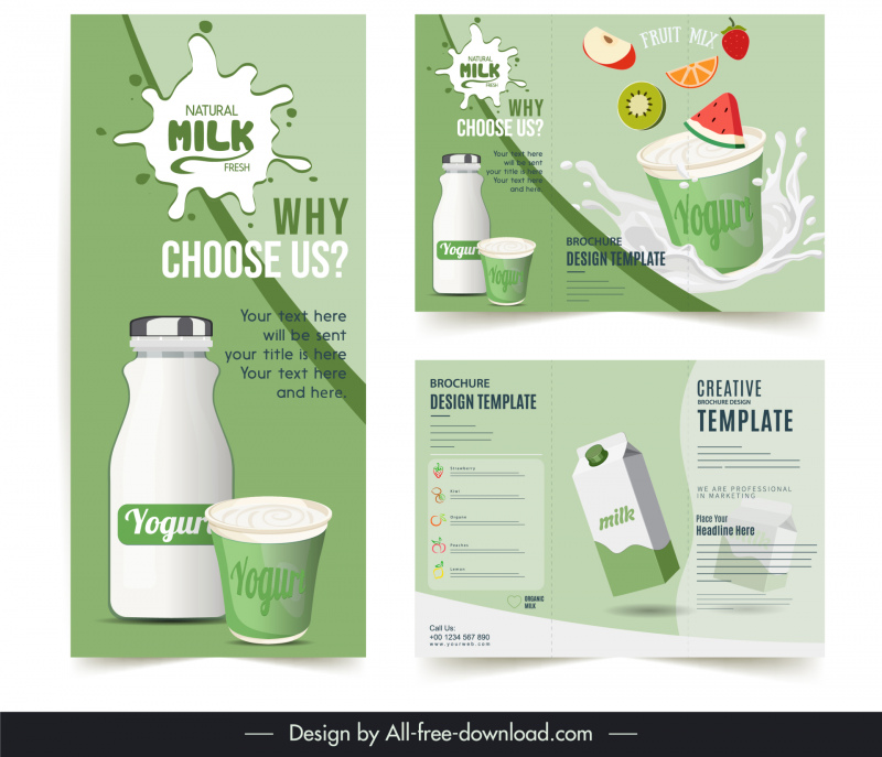 milk brochure template modern dynamic design 