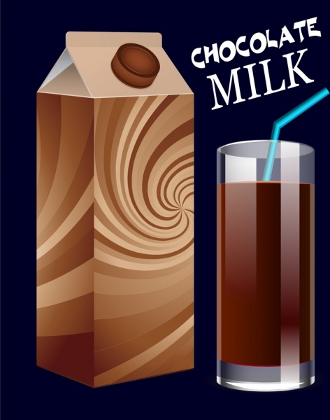 milk chocolate advertisement 3d brown design