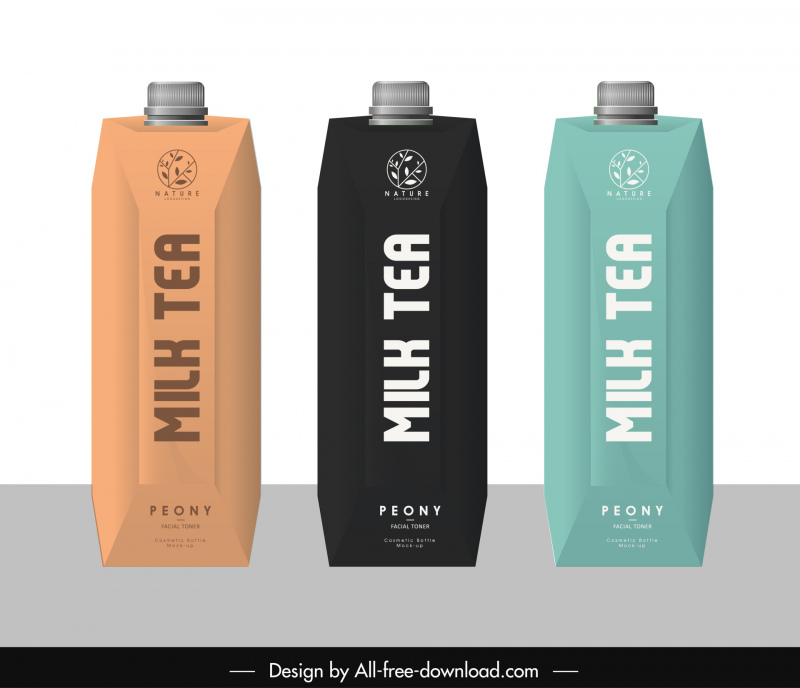 milk tea bottle packaging design elements elegant design 