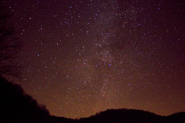 milky way above the hills at hogback prairie wisconsin 