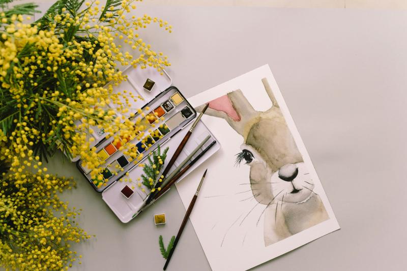 mimosa flowers backdrop picture drawing tools decor 