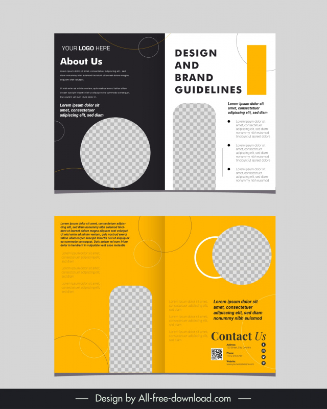 minimal brochure template elegant checkered geometry shapes