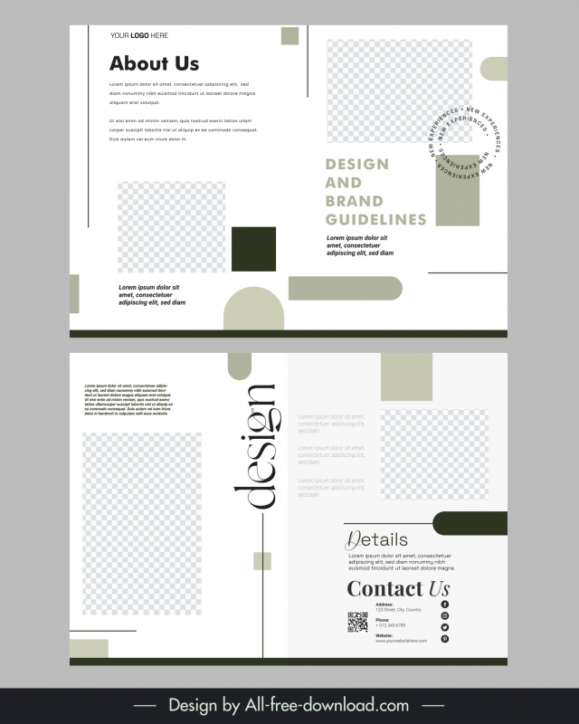 minimal brochure template elegant flat geometric checkered 