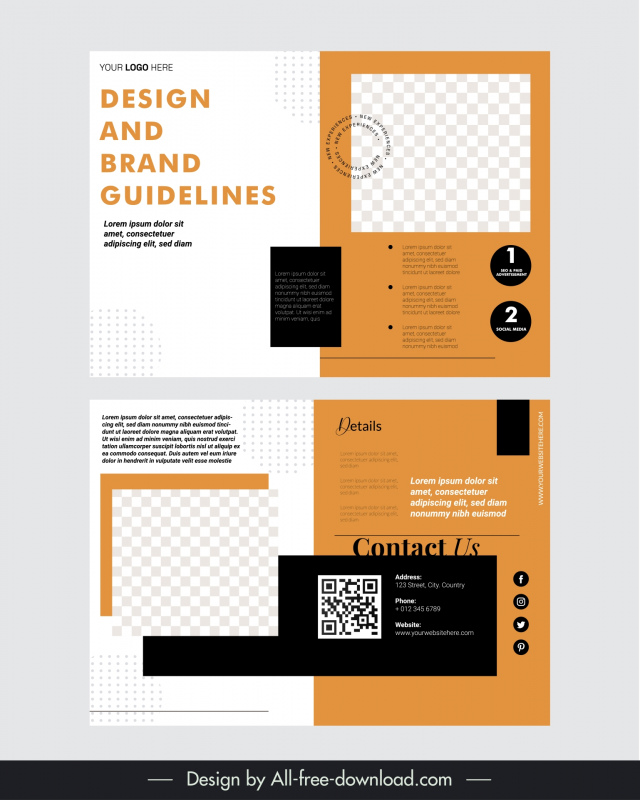 minimal brochure template elegant flat geometry 