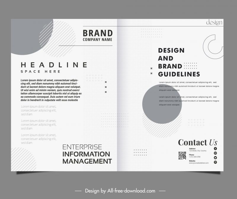 Minimal Brochure Template Flat Circles Layout Vectors Images Graphic Art Designs In Editable Ai