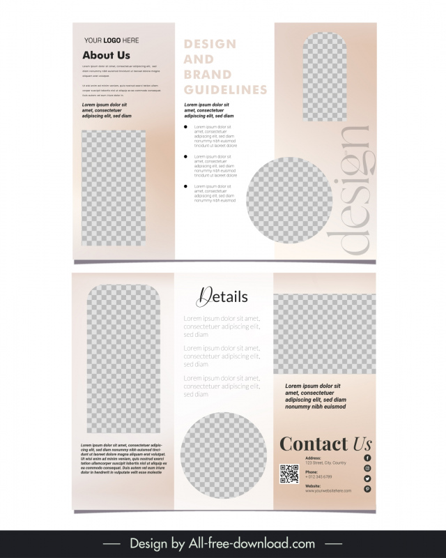minimal brochure template geometric checkered layout 