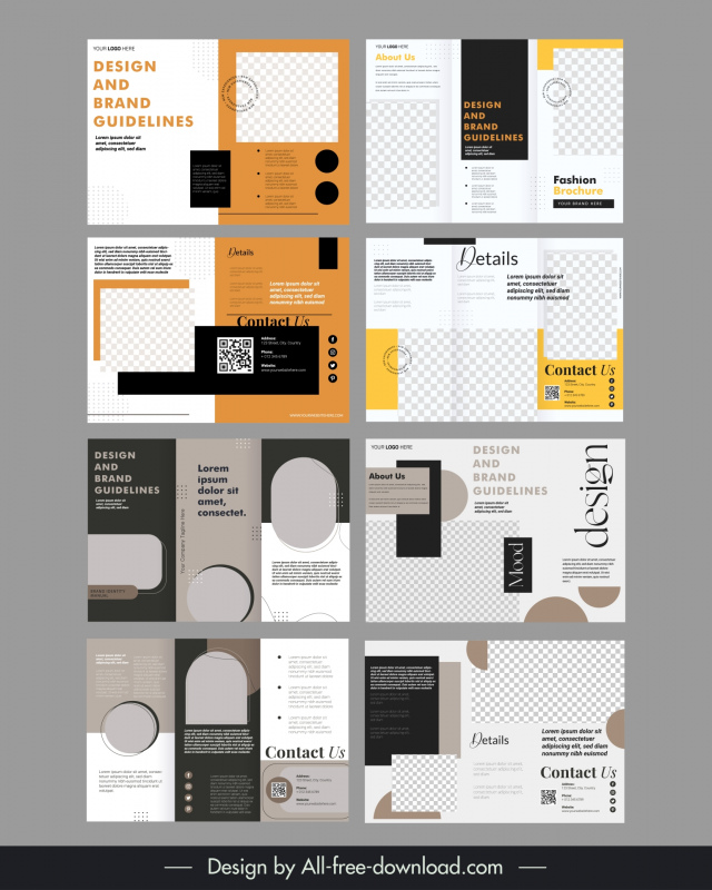 minimal brochure templates collection elegant checkered geometry 