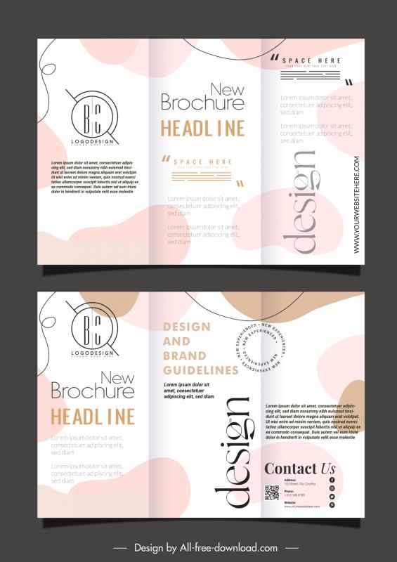 minimal brochure templates trifold deformed curves shapes 