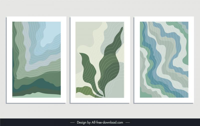 minimalist abstract drawing collection handdrawn foliage line art  