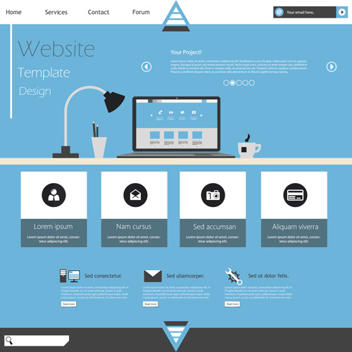 minimalistic business website template set vector