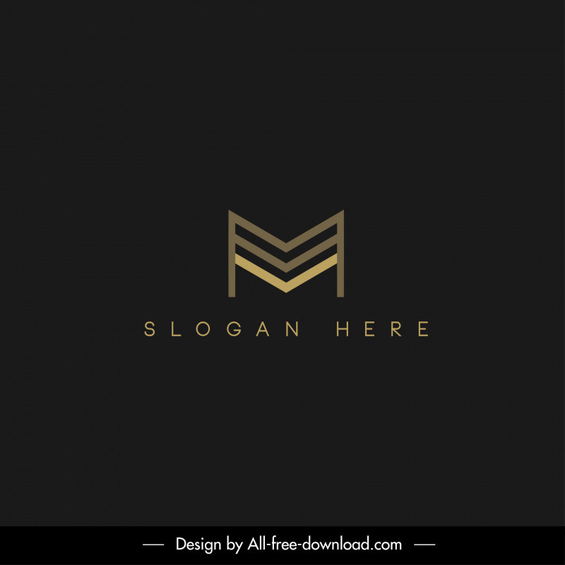 mmv logo template elegant dark yellow symmetric stylized text decor