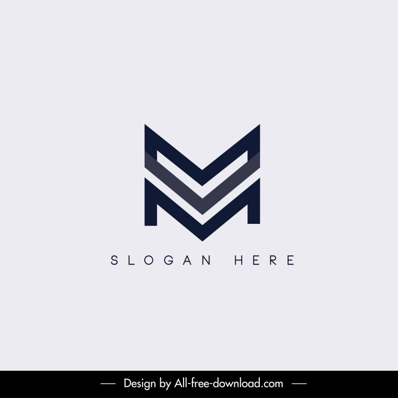 mmv logo template flat elegant modern symmetric texts design 