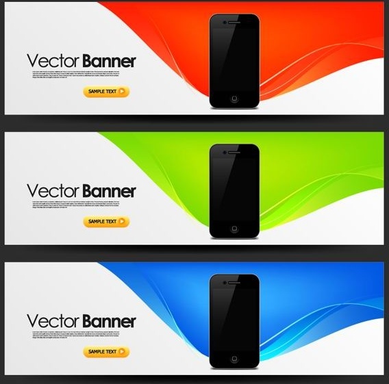 Mobile banner design trend pattern vector 2 Free vector in Encapsulated