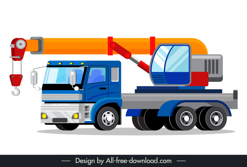 mobile crane icon modern 3d sketch