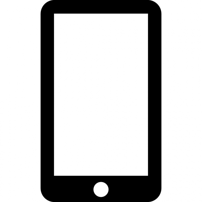 mobile phone sign icon flat black white contrast outline