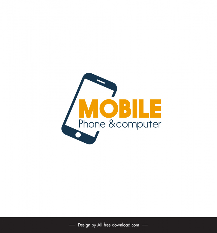 mobile shop logo flat modern smartphone texts