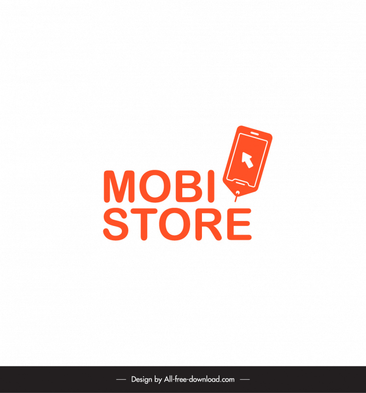 mobile shop logo flat smartphone texts