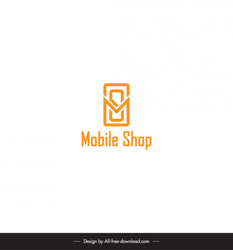 mobile shop logo flat symmetric geometry