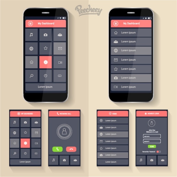 mockup application design for smartphones 