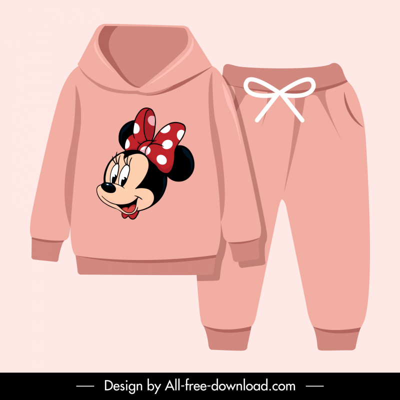 mockup hoodie and jogger template cute minnie face decor