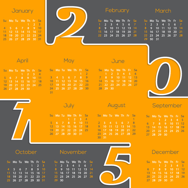modern15 business calendar design vector
