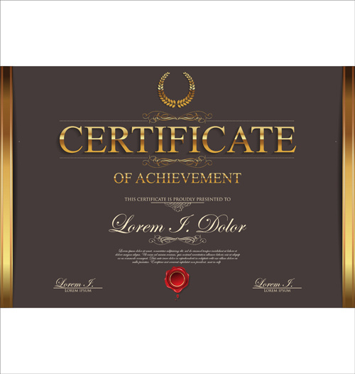 modern certificate creative template vector