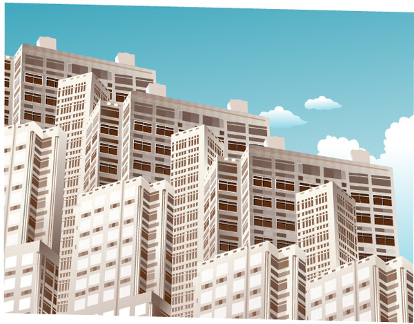 Modern city skyscrapers design vector Free vector in Adobe Illustrator ...