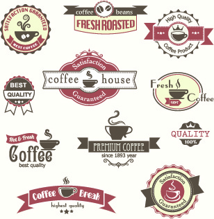 modern coffee label vector set