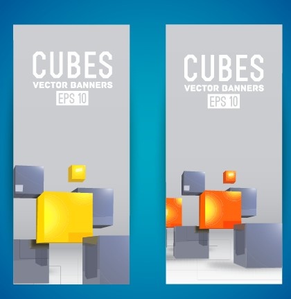 modern cubes banner design vector