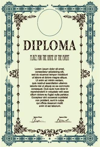 modern diploma template vector