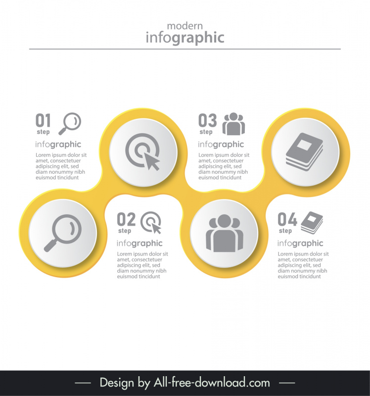 modern infographic template symmetric circles layout 