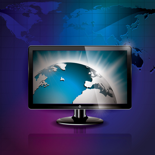 modern monitor with technology vector