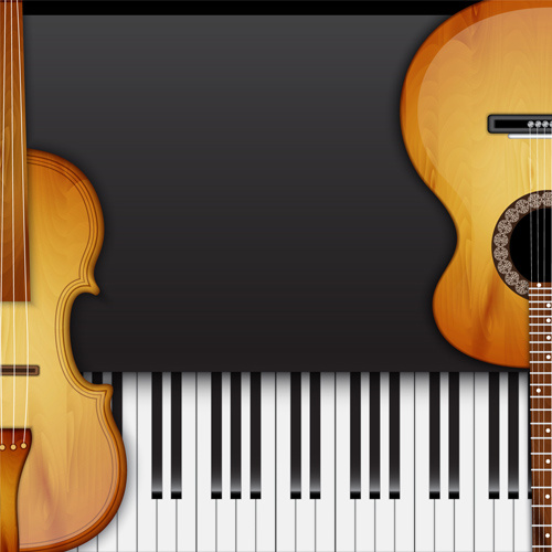 modern musical instruments backgrounds vector
