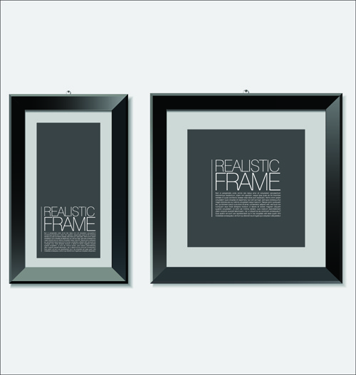 modern photo frame shiny vector set