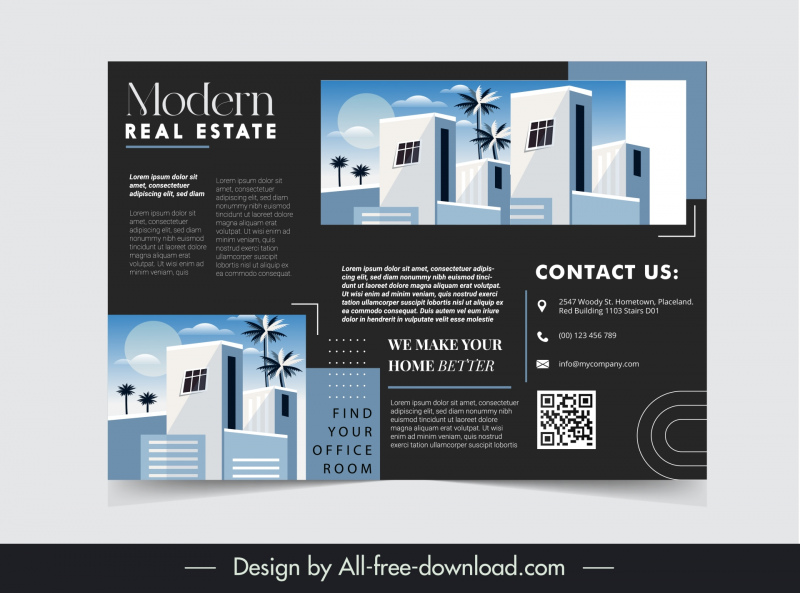 modern real estate brochure template contrast house design 