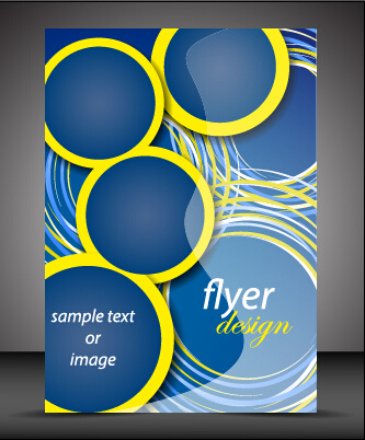 modern style blue flyer cover vector