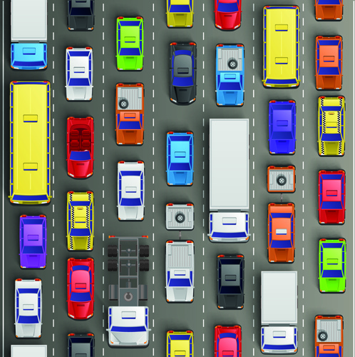 Modern traffic jam vector design Vectors graphic art designs in
