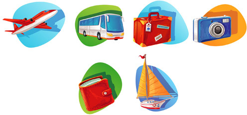 modern traveling icons vector set