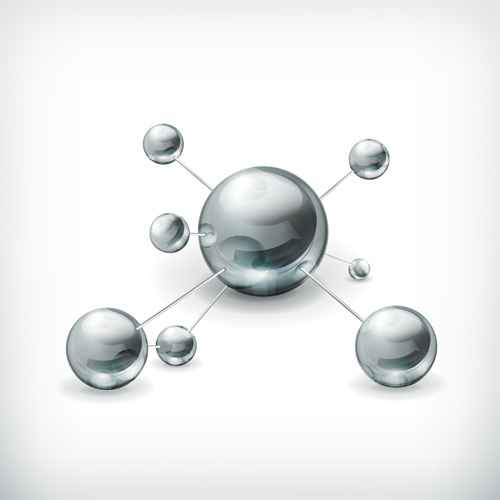 molecular metal ball vector background