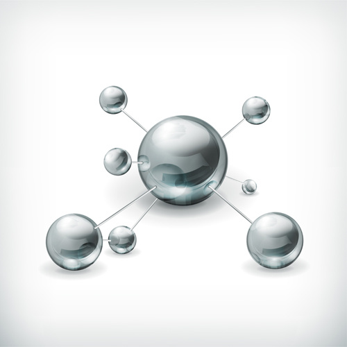 molecular metal ball vector background 