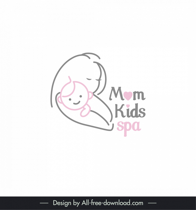 momkids spa logo flat handdrawn outline 